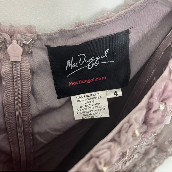 Mac Duggal Embellished High Neck Puff Sleeve Fitted Dress Mauve 93595 - Picture 8 of 13